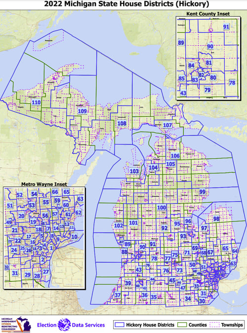 Michigan House of Representatives District Map